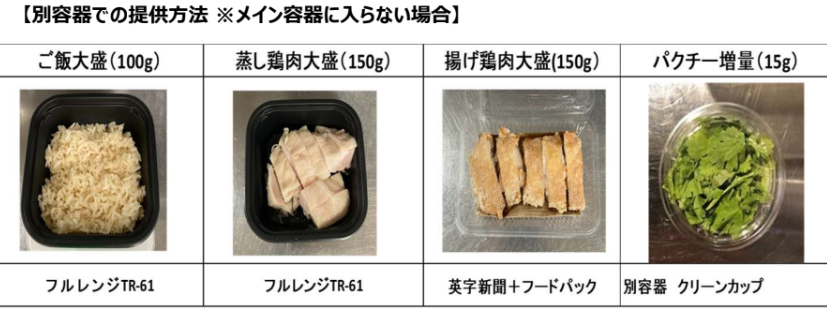 別容器での提供方法