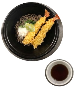 冷やしぶっかけ大海老天そば 完成写真