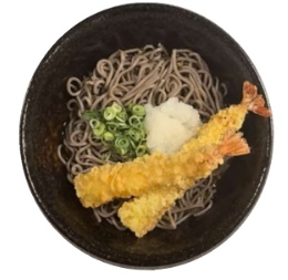 冷やしぶっかけ大海老天そば 完成写真