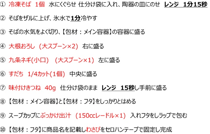 冷やしぶっかけ刻みきつねそば 手順