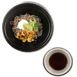 冷やしぶっかけなめこそば 完成写真