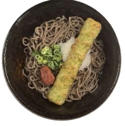 冷やしぶっかけ梅ちく天そば 完成写真