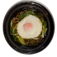 国産山かけ温玉そば 完成写真