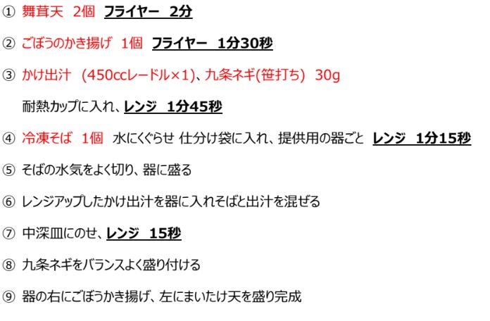ごぼうと舞茸の野菜天そば 手順