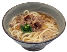 甘辛肉かすうどん 店内 完成写真