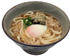 とろ〜り温玉かすうどん 店内 完成写真