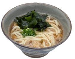 わかめかすうどん 店内 完成写真