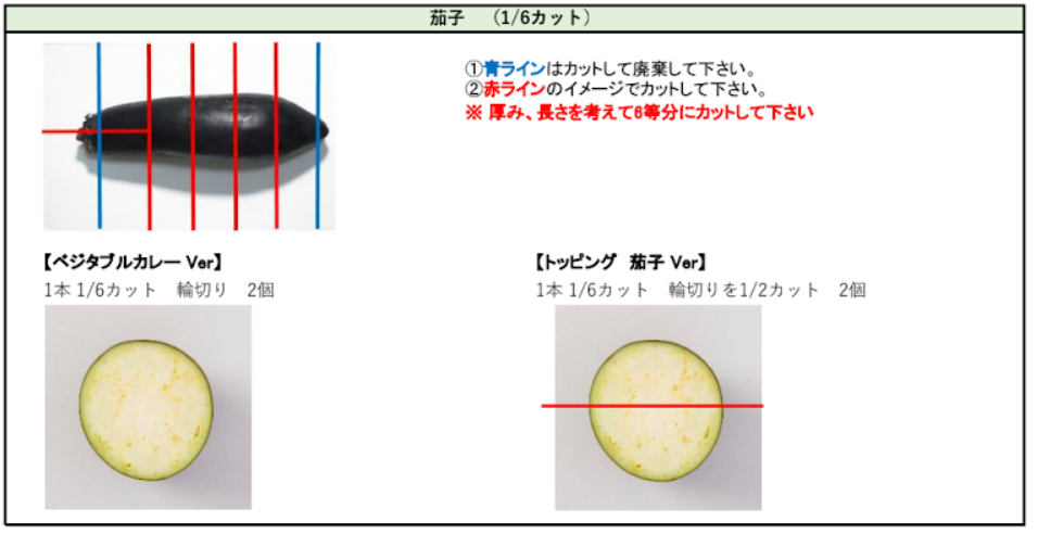 なす カット工程